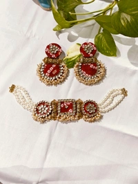 Mira Bandhani Set - Maroon bandhani