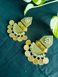 Mehendi Earrings - Mehendi Green