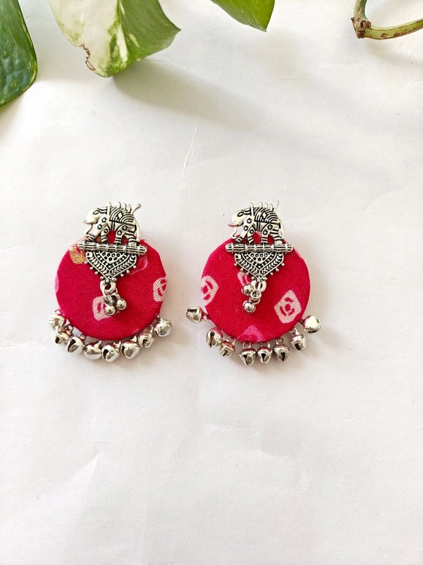 Gajraj Earrings - Bright Pink Bandhej