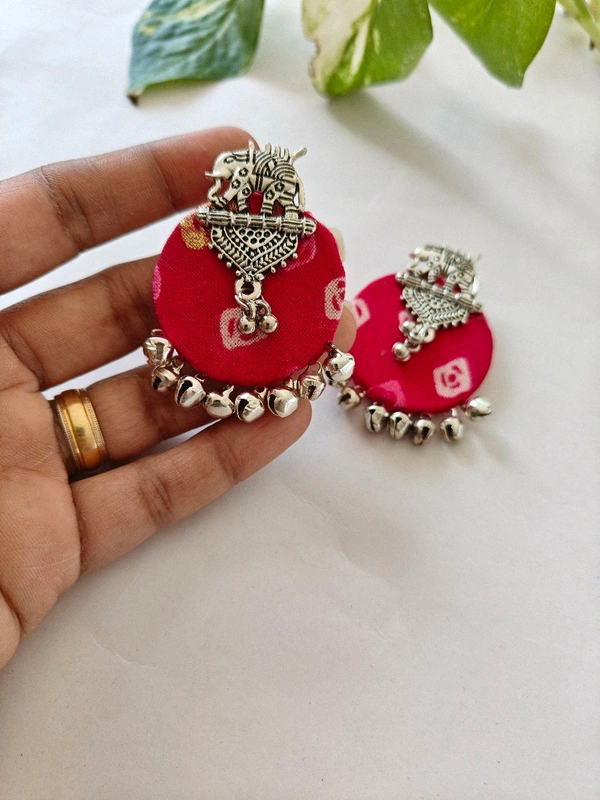 Gajraj Earrings - Bright Pink Bandhej