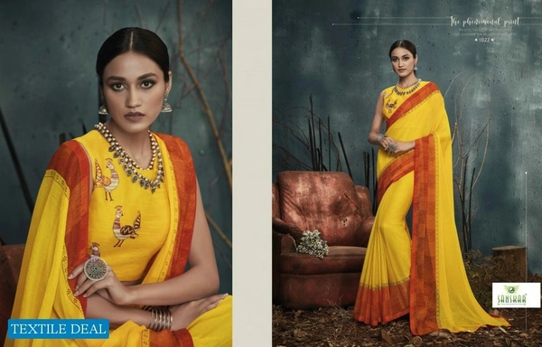 GSR FANCEY SAREE-GSR000154 - YELLOW