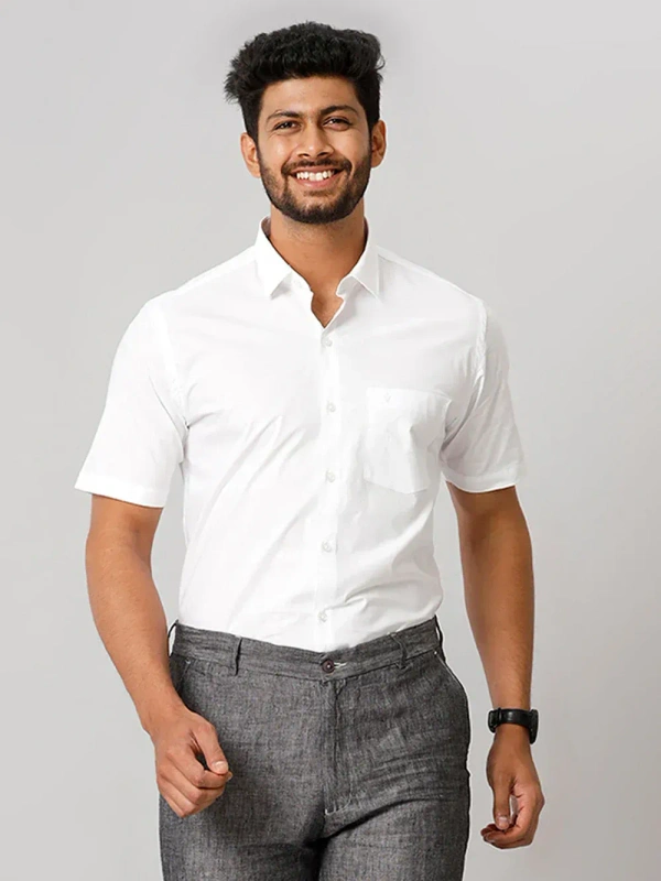 RAMRAJ WHITE SHIRT-GSR000502 - White, 36