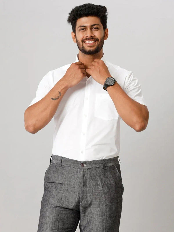 RAMRAJ WHITE SHIRT-GSR000502 - White, 36