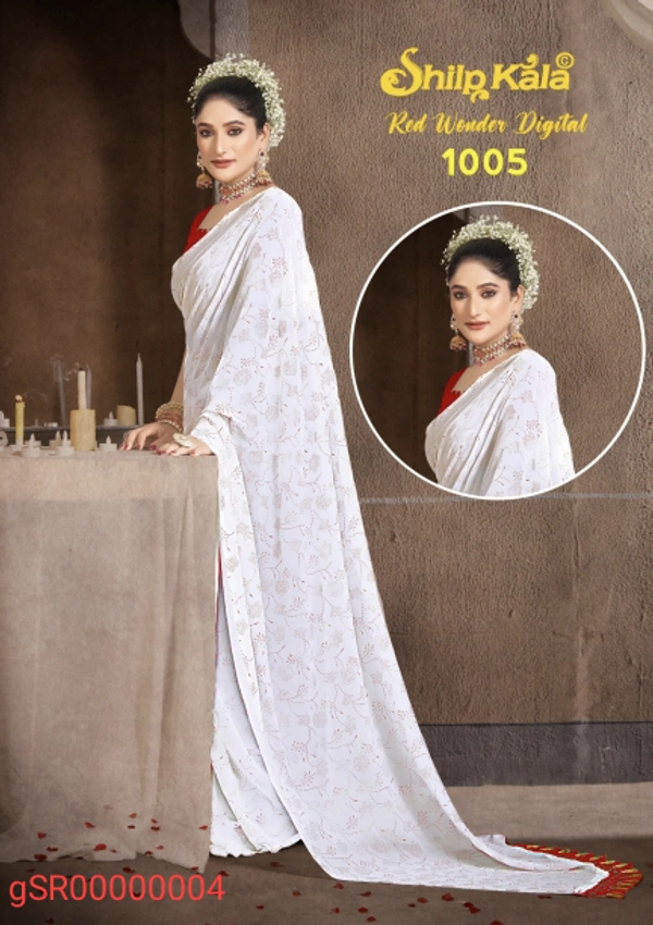 Gsr Fancey Saree-GSR00000004 - White