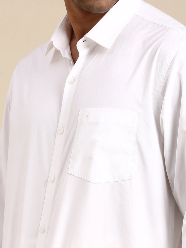 Dhoti +Towel+ Shirt-GSR000211 - White, 40