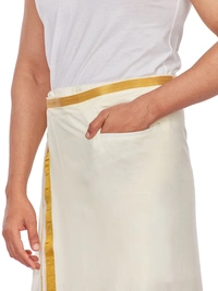 Minister White Flexi Dhoti+Shirt+Towel-GSR000230 - 40
