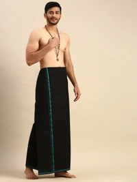 RamRaj Dhothi-GSR00047 - Black, 2 Metres