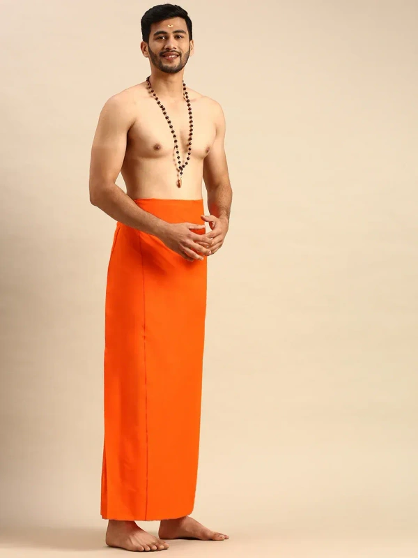 RAMRAJ DHOTHI-SKU-3553 - ASTRA ORANGE