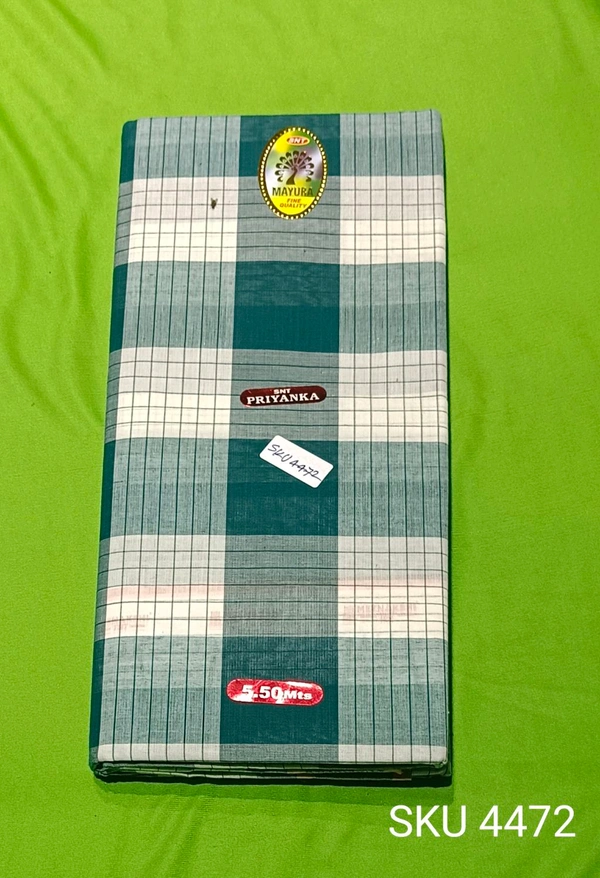 SKT COTTON SAREE-SKU-4472 - PRIYANKA, NEELAM SHOPPING MALL