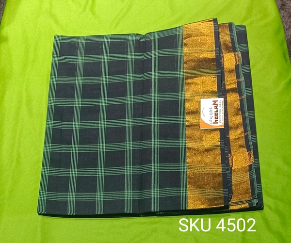 BIG BORDER GADI COTTON SAREE-SKU-4502 - COTTON