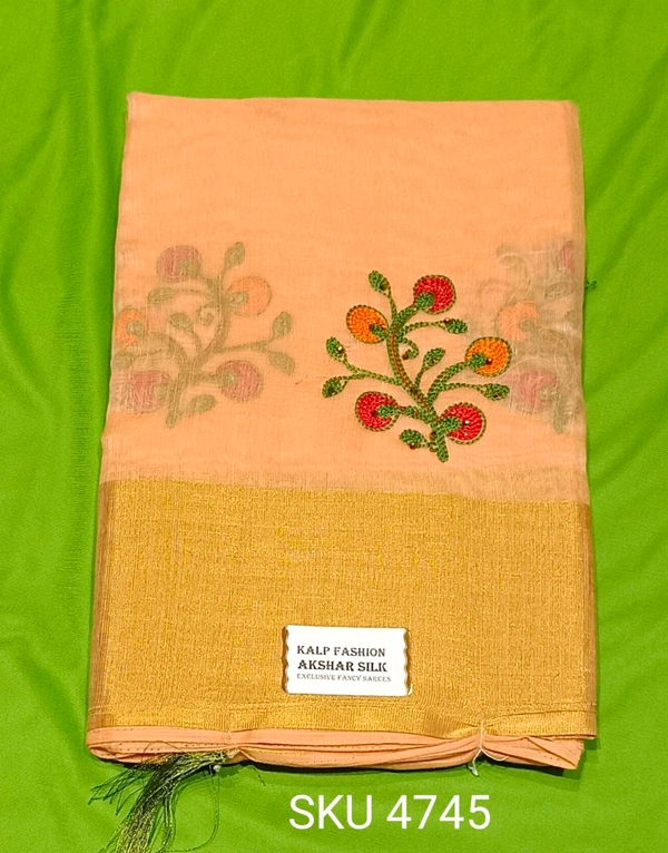 KALP FASHION LENIN SAREE-SKU-4745 - AKSHARA SILK