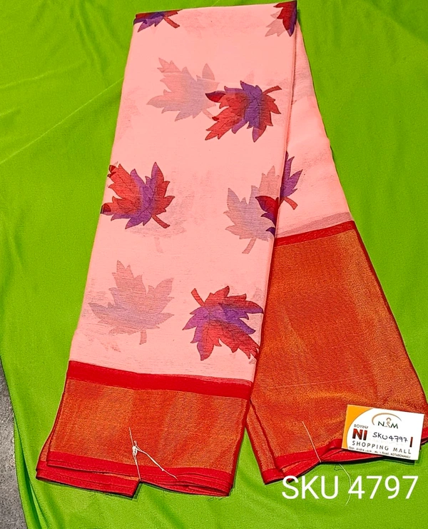 MAHI FASHION CHIFFON SAREE-SKU-4797 - RED CHILLI
