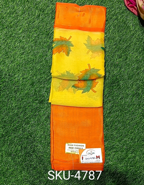MAHI FASHION CHIFFON SAREE-SKU-4787 - RED CHILLI