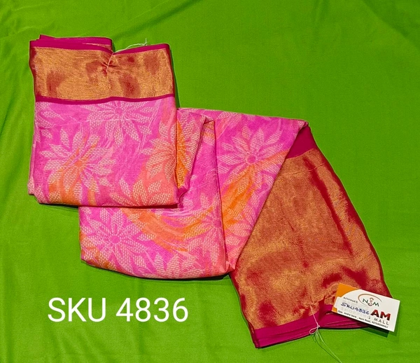 NSM CHIFFON SAREE-SKU-4836 - RED CHILLI