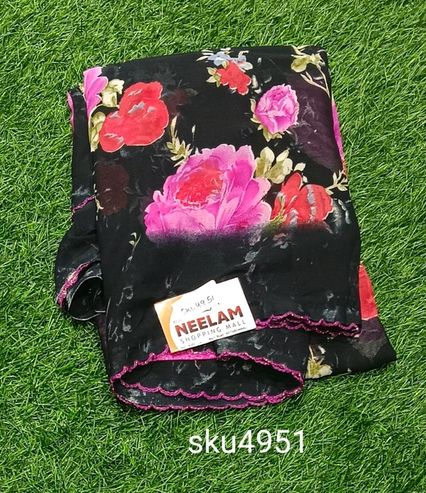 APPLE CHIFFON SAREE-SKU-4951 - RICH FEEL