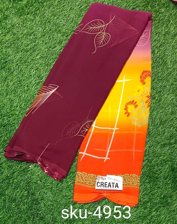 KALP FASHIONS CHIFFON SAREE-SKU-4953 - CRETA
