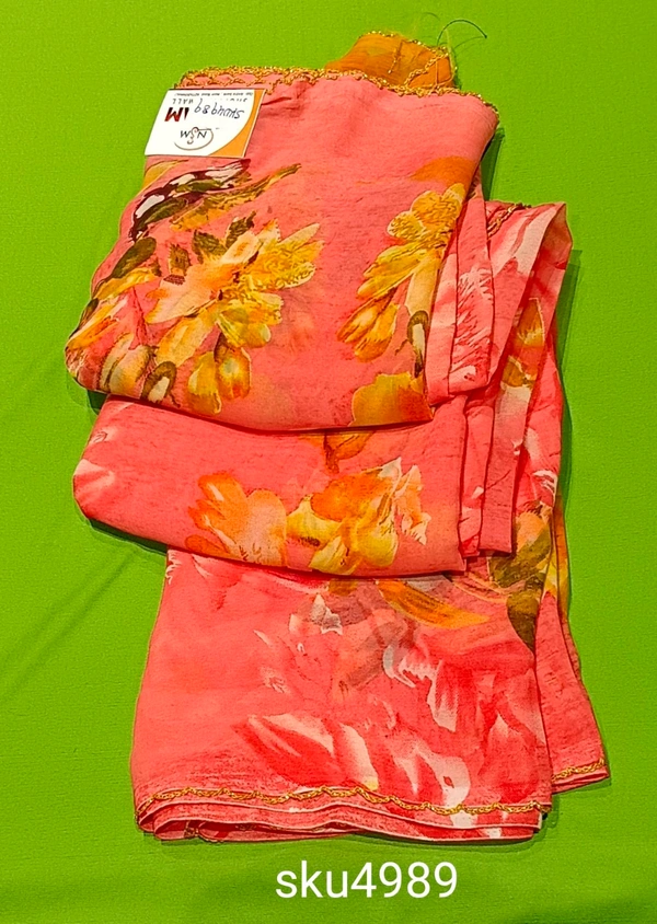 APPLE SYNTHETIC SAREE-SKU-4989