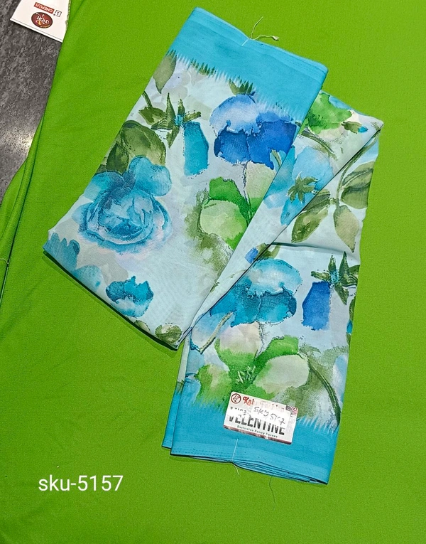 KALP FASHIONS POWDER  SAREE-SKU-5157 - NSM