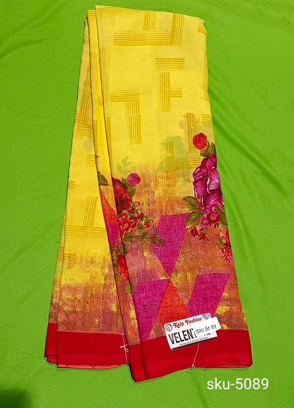 KALP FASHIONS POWDER  SAREE-SKU-5089 - NSM