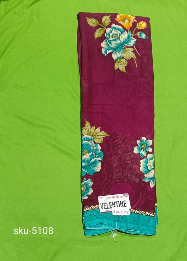 KALP FASHIONS POWDER  SAREE-SKU-5108 - NSM