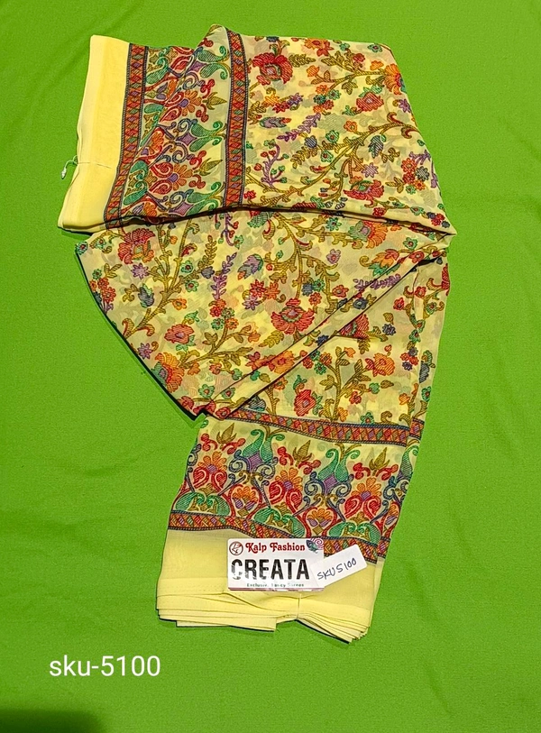 KALP FASHIONS POWDER  SAREE-SKU-5100 - NSM