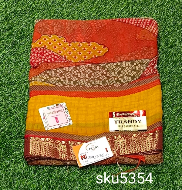RAJDHANI FANCEY SAREE-SKU-5354 - TRANDY