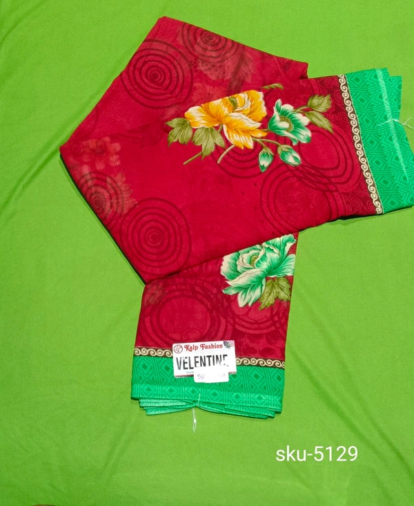 KALP FASHIONS POWDER  SAREE-SKU-5129 - NSM