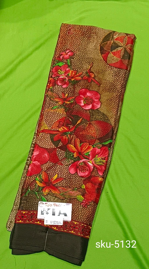 KALP FASHIONS POWDER  SAREE-SKU-5132 - NSM