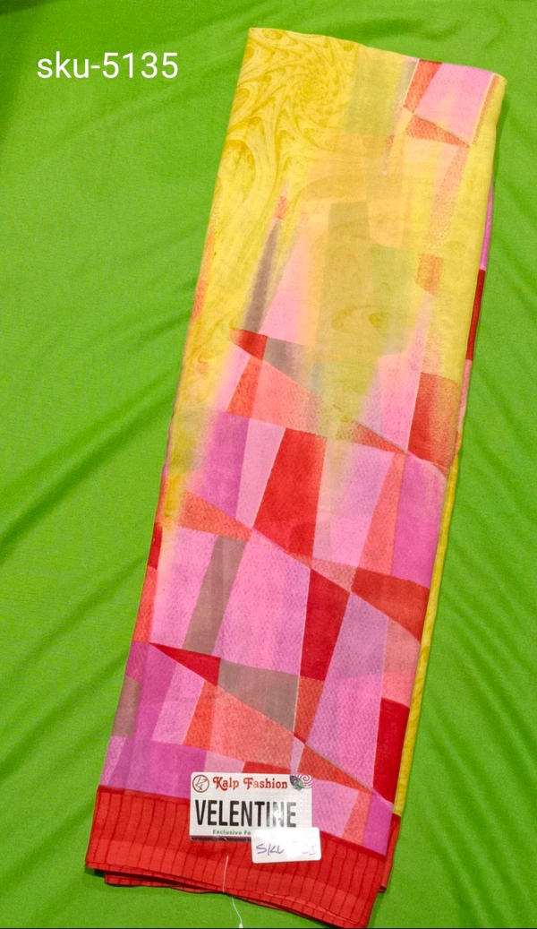 KALP FASHIONS POWDER  SAREE-SKU-5135 - NSM