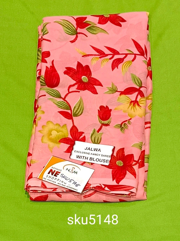 KALP FASHIONS POWDER  SAREE-SKU-5148 - NSM