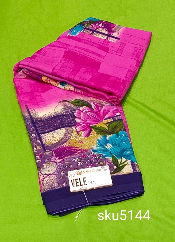 KALP FASHIONS POWDER  SAREE-SKU-5144 - NSM