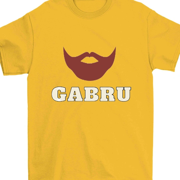 Gabru Round Neck Tshirt - Gold, XL