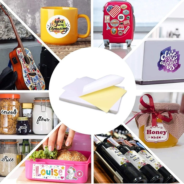 Glossy Photo Sticker Paper ( 5 Sheet ) - A4 Size