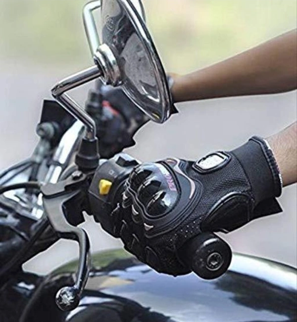Rider Gloves  - Free Size Only For Adults, Black