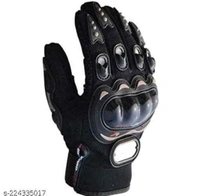 Rider Gloves  - Free Size Only For Adults, Black
