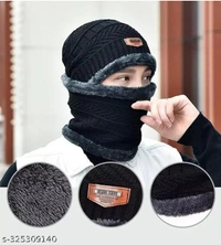 Men & Women Winter Cap with Touch screen winter Gloves - Dorado, Free Size