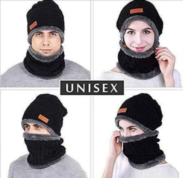 Men & Women Winter Cap with Touch screen winter Gloves - Dorado, Free Size