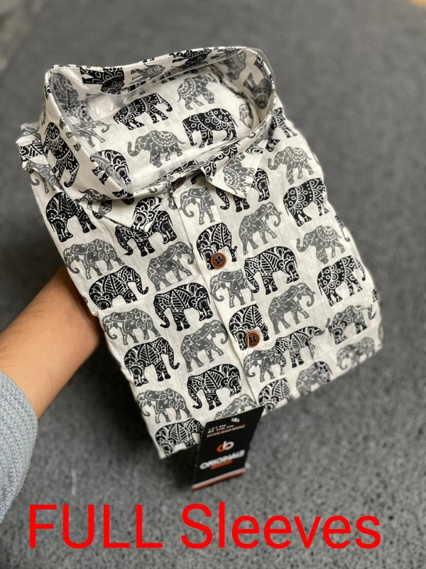 The Unity Style Men Saganeri Elephant Full Sleeves Shirt - L