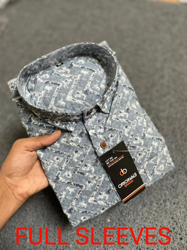 The Unity Style Mens's Saganeri Printed Full Sleeve Shirt - L