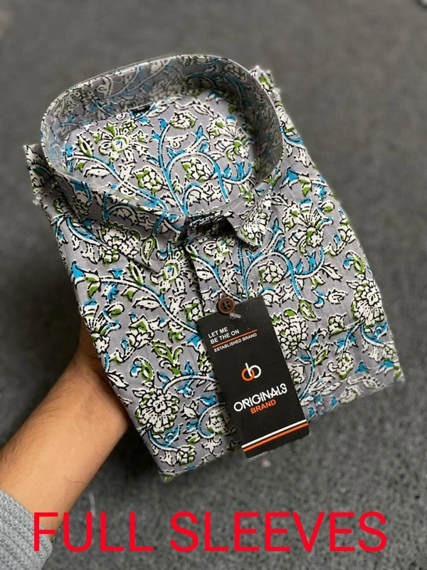 The Unity Style Mens's Saganeri Printed Full Sleeve Shirt - M