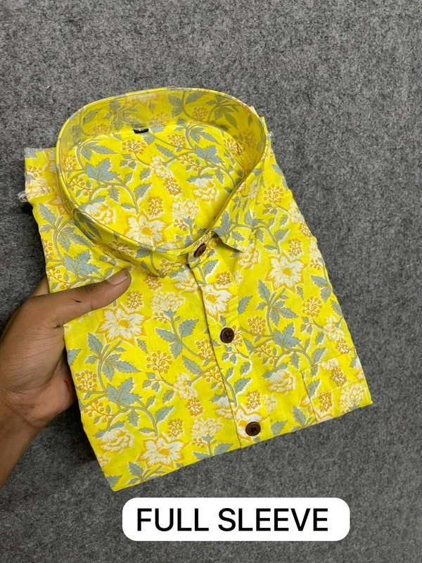 The Unity Style Mens's Saganeri Printed Full Sleeve Shirt - M