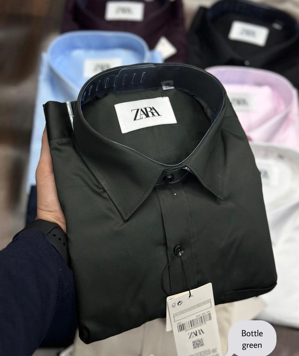 The Unity Style Zara Men Custom Fit Normal Bottom Gree Shirt - Xl-42