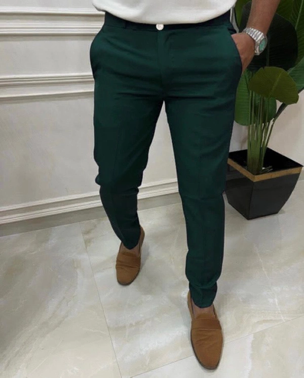 Zara Regular Fit Men Trousers Dark Green - 30