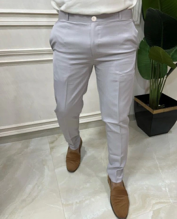 Zara Regular Fit Men Light Gray Trousers - XXL-36