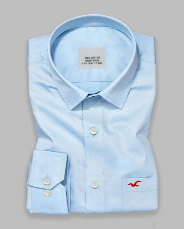 The Unity Style Hollister Sky Blue Custom Fit Normal Shirt - XL-44
