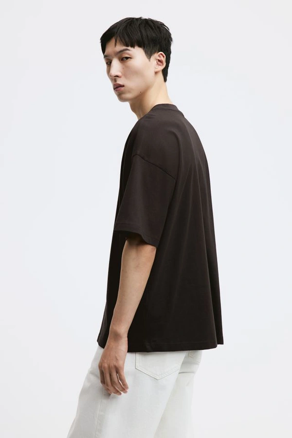 Black Plain Oversized T Shirt For Men - XXL-44