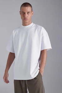 White Plain Oversized T Shirt For Men - M-40
