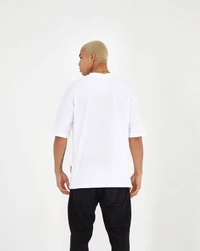 White Plain Oversized T Shirt For Men - L-42