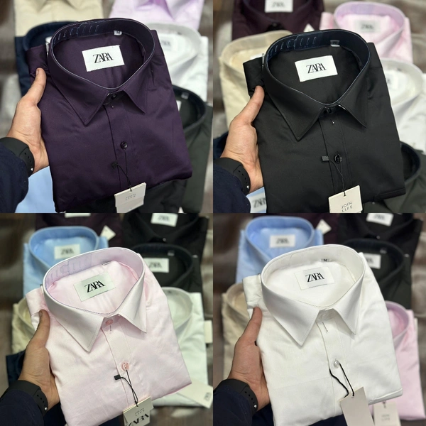 The Unity Style Zaraa 4 Pc Combo Cotton  Regular Fit Shirt ( Black, Pink, Purple,white) ) - L-40