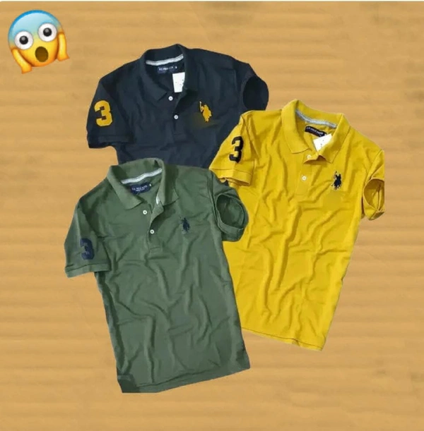 The Unity Style Polo USPA Solid Half Sleeves T Shirt ( Pack Of 3) - M-38